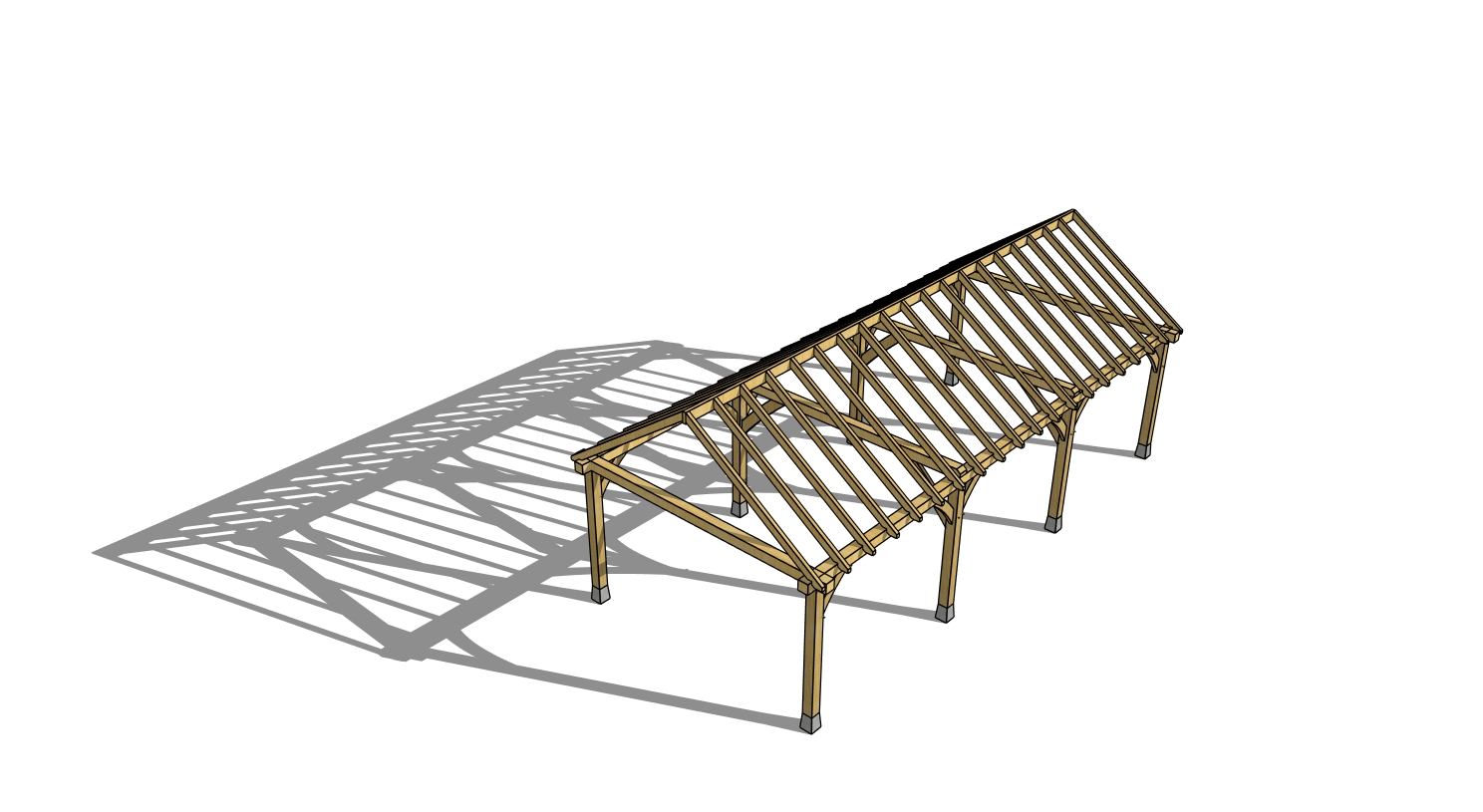 3 vaks border om een berging te maken. ontwerp zelf en koopvoor je eiken bijgebouw een bouwpakket met ambachtelijke houtverbindingen.